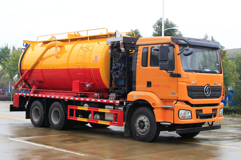 陕汽德龙后双桥清洗吸污车（一体罐）21方